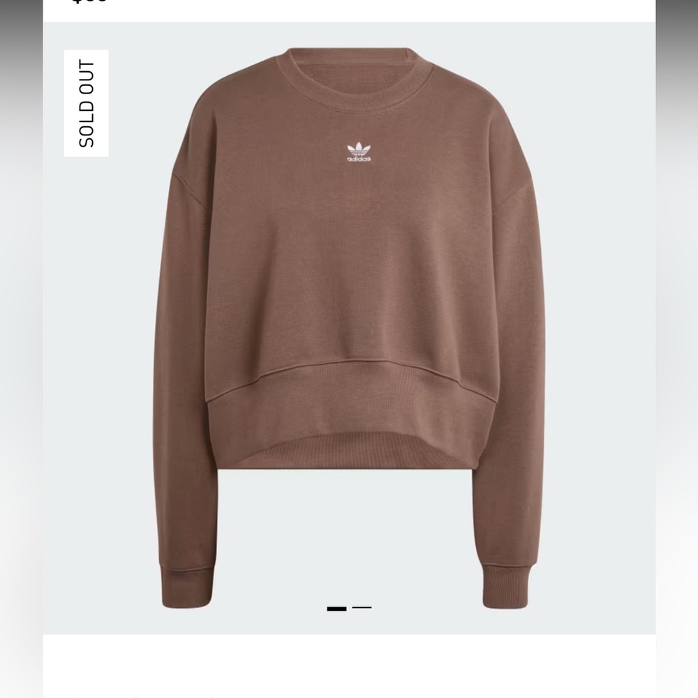Women’s Size 4XL- Adidas Brown Cropped Crewneck Sweatshirt